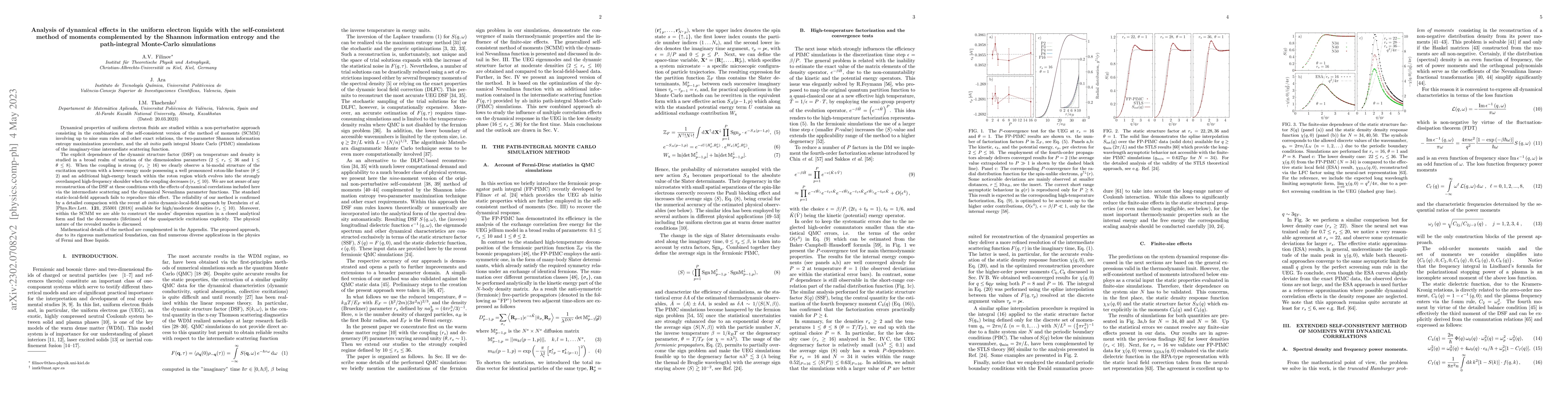 Thumbnail for Analysis of dynamical effects in the uniform electron liquids with the
  self-consistent method of moments complemented by the Shannon information
  entropy and the path-integral Monte-Carlo simulations