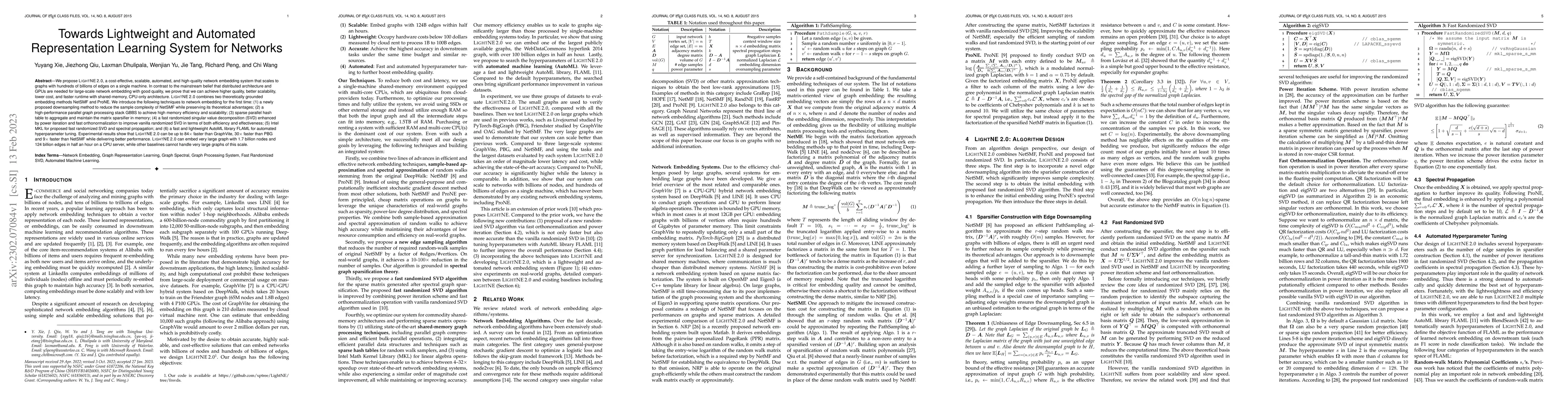 Thumbnail for Towards Lightweight and Automated Representation Learning System for
  Networks