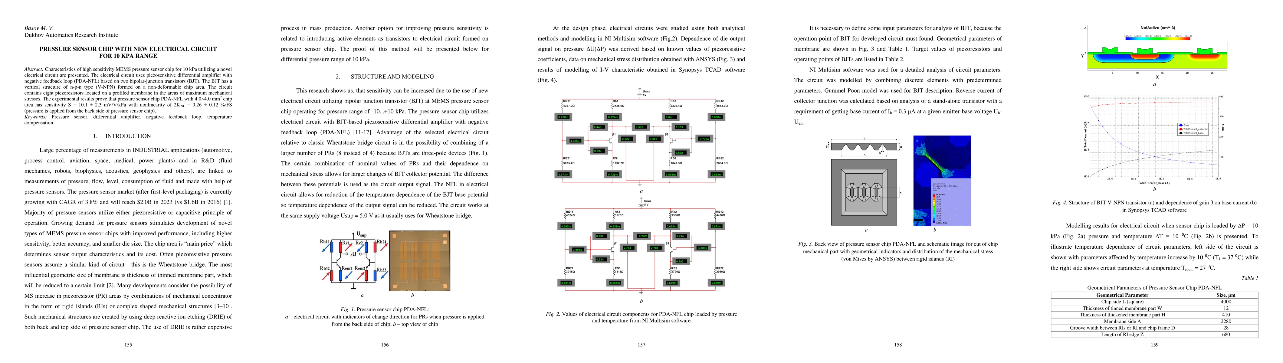 Thumbnail for Pressure Sensor Chip with New Electrical Circuit for 10 kPa Range
