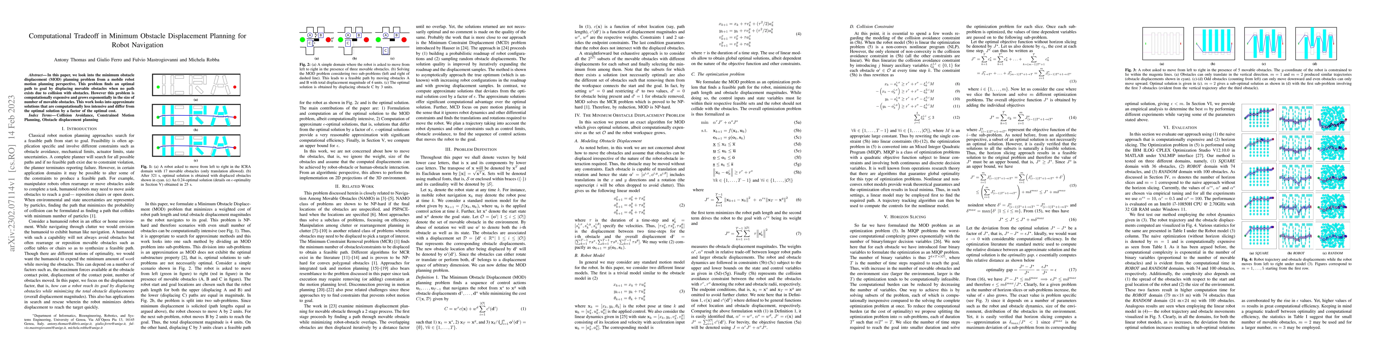 Thumbnail for Computational Tradeoff in Minimum Obstacle Displacement Planning for
  Robot Navigation