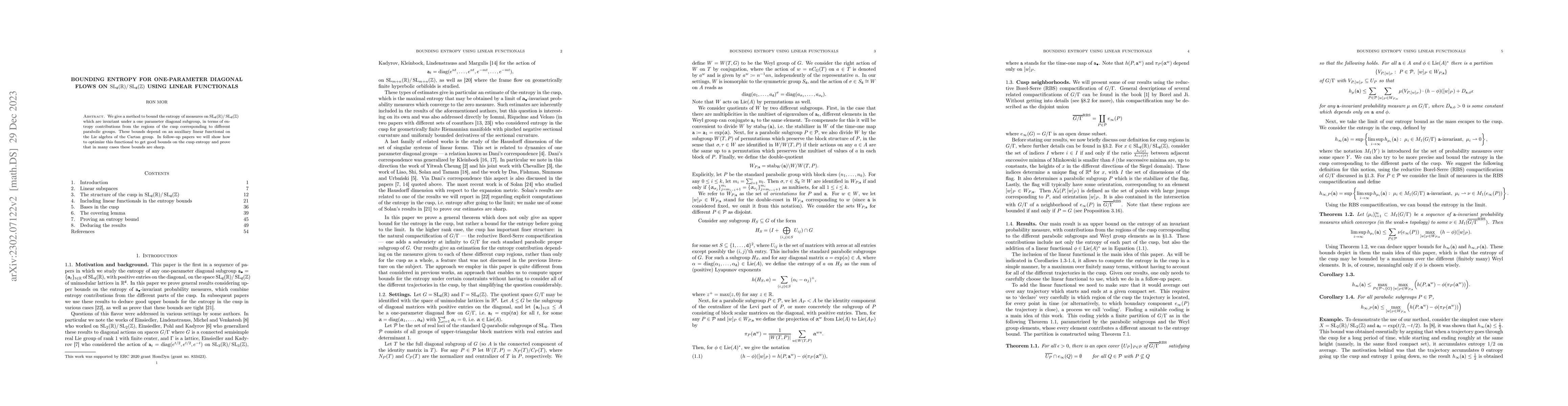 Thumbnail for Bounding entropy for one-parameter diagonal flows on
  $SL_{d}(\mathbb{R})/SL_{d}(\mathbb{Z})$ using linear functionals