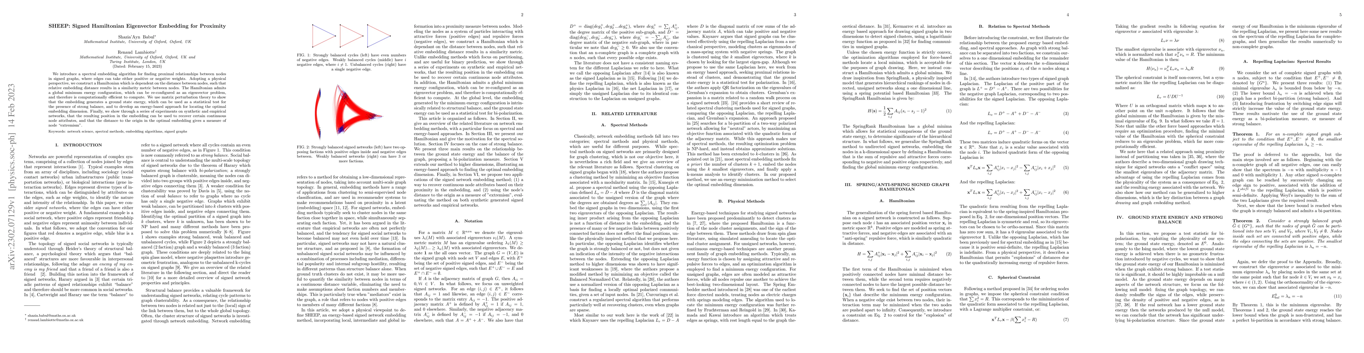 Thumbnail for SHEEP: Signed Hamiltonian Eigenvector Embedding for Proximity