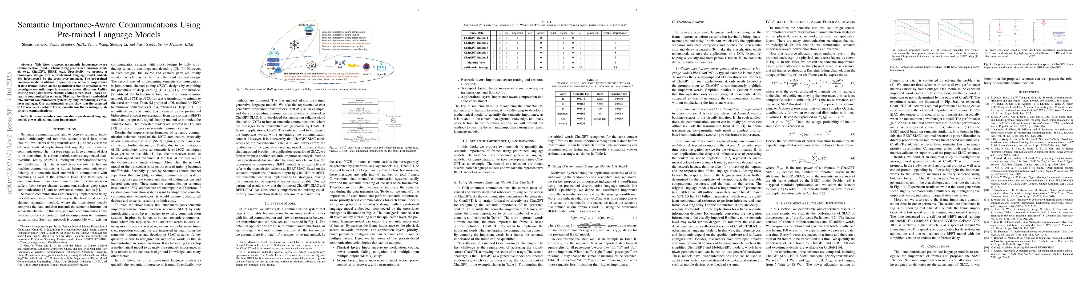 Thumbnail for Semantic Importance-Aware Communications Using Pre-trained Language
  Models