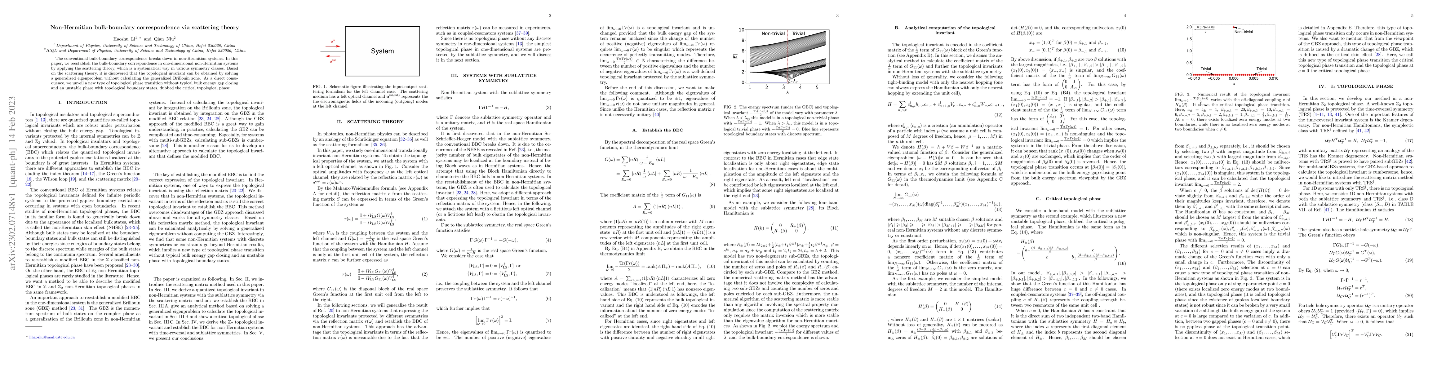 Thumbnail for Non-Hermitian bulk-boundary correspondence via scattering theory