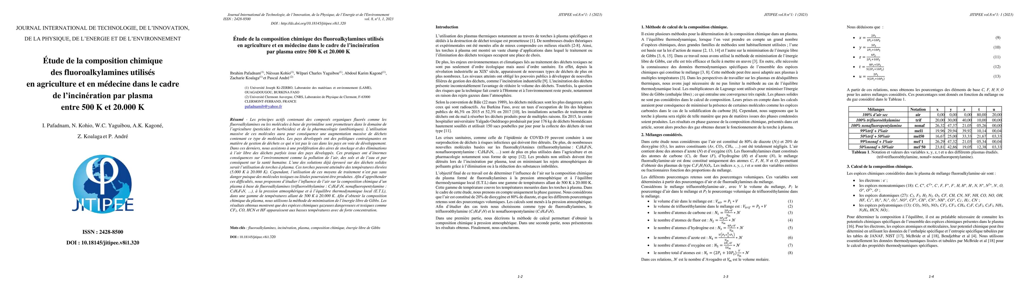 Thumbnail for Study of the chemical composition of fluoroalkylamines used in
  agriculture and medicine in the field of plasma incineration between 500 K
  and 20,000 K