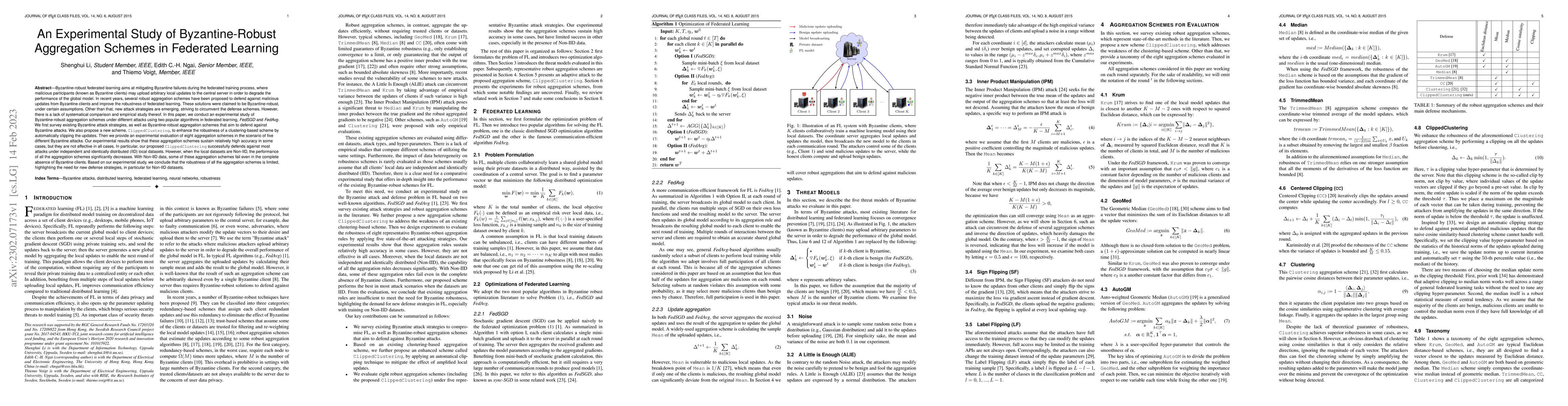 Thumbnail for An Experimental Study of Byzantine-Robust Aggregation Schemes in
  Federated Learning