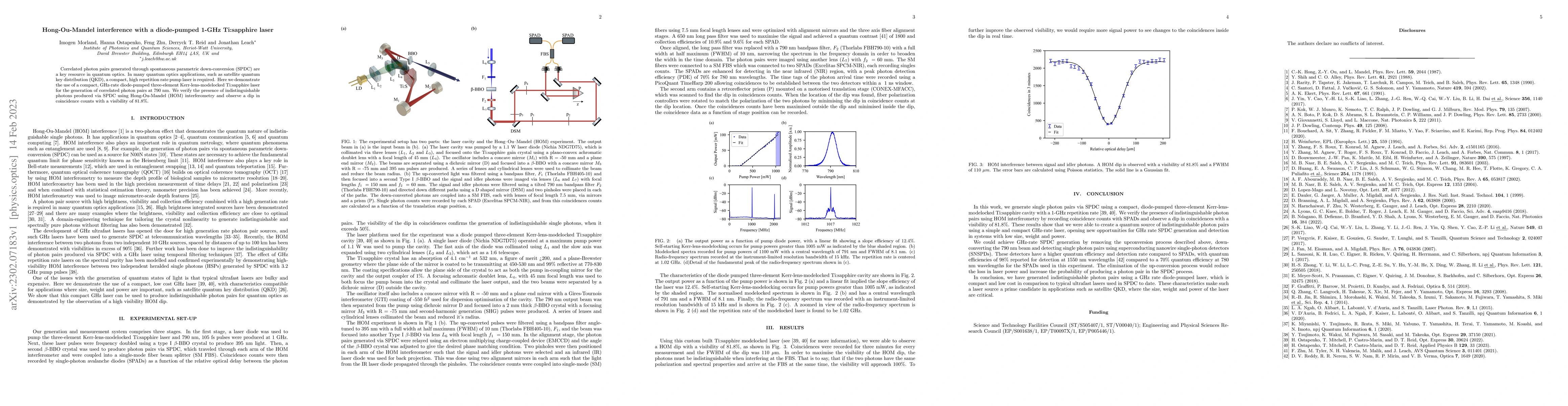 Thumbnail for Hong-Ou-Mandel interference with a diode-pumped 1-GHz Ti:sapphire laser