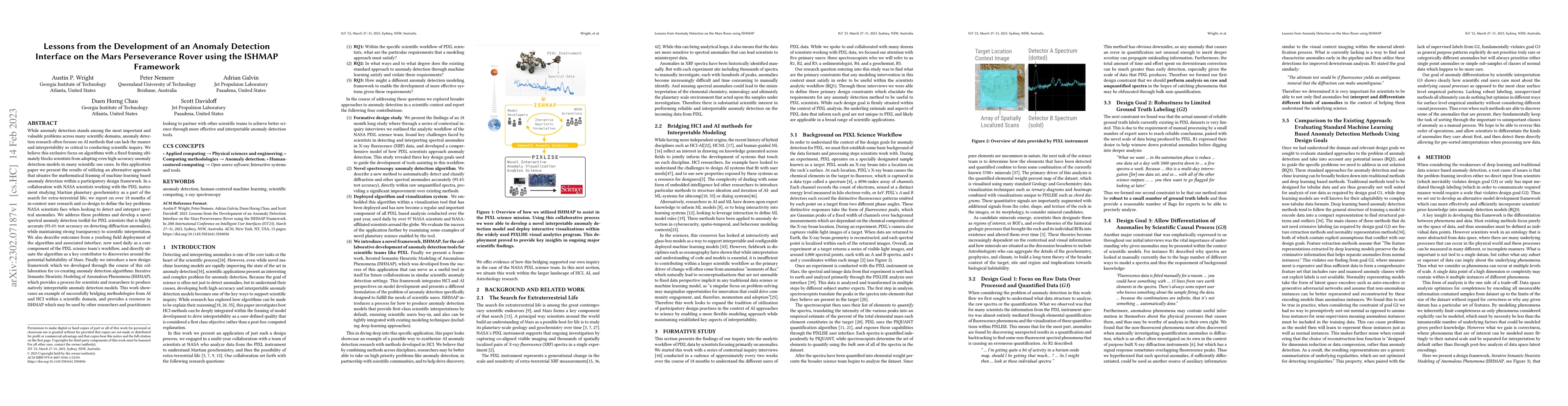 Thumbnail for Lessons from the Development of an Anomaly Detection Interface on the
  Mars Perseverance Rover using the ISHMAP Framework