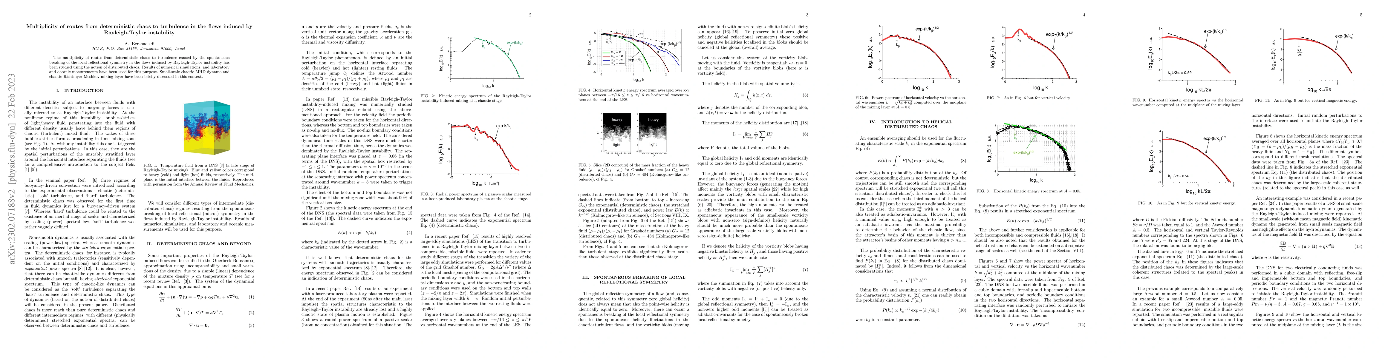 Thumbnail for Multiplicity of routes from deterministic chaos to turbulence in the
  flows induced by Rayleigh-Taylor instability