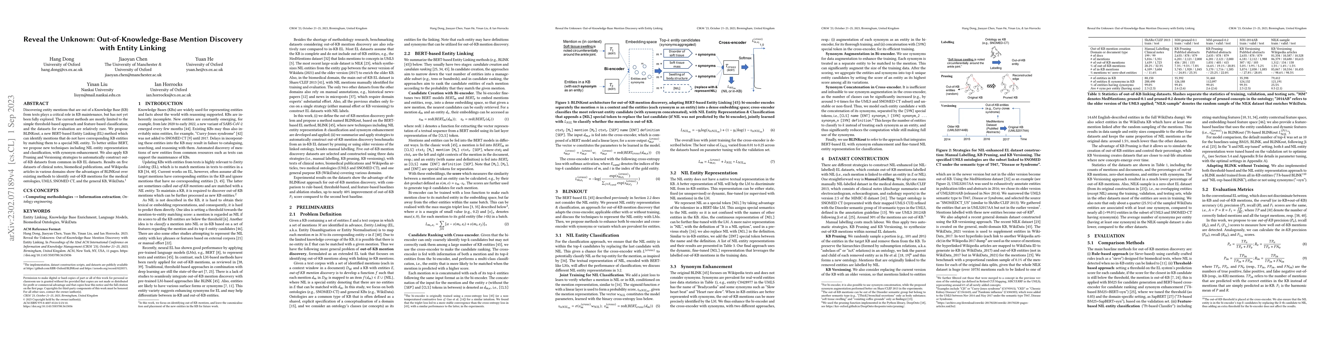 Thumbnail for Reveal the Unknown: Out-of-Knowledge-Base Mention Discovery with Entity
  Linking