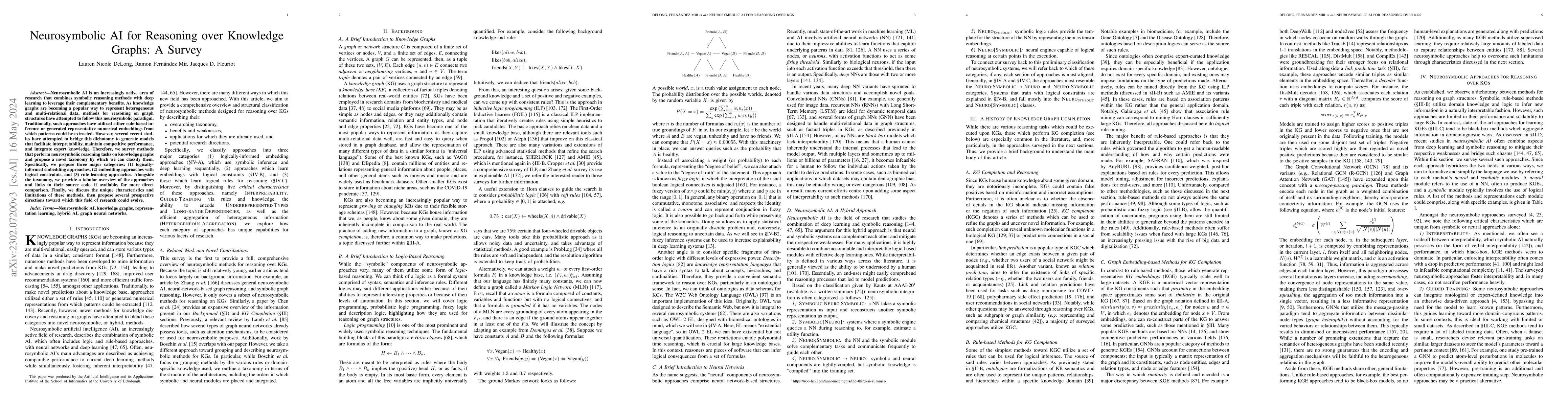Thumbnail for Neurosymbolic AI for Reasoning over Knowledge Graphs: A Survey