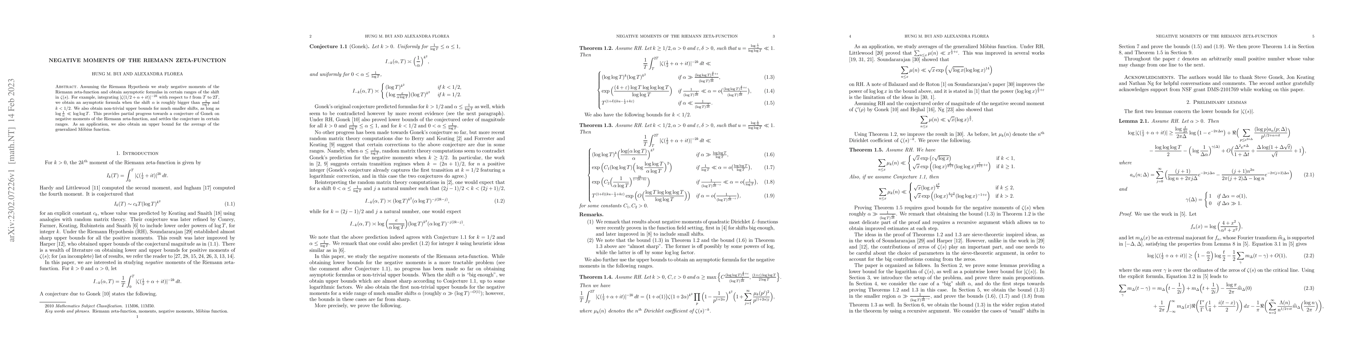 Thumbnail for Negative moments of the Riemann zeta-function