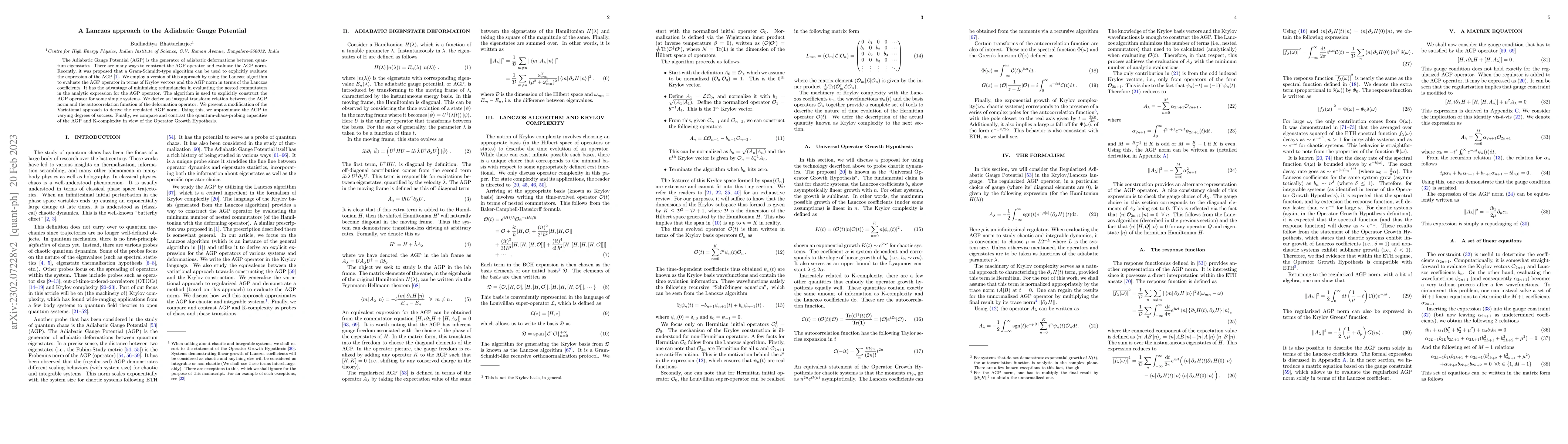 Thumbnail for A Lanczos approach to the Adiabatic Gauge Potential