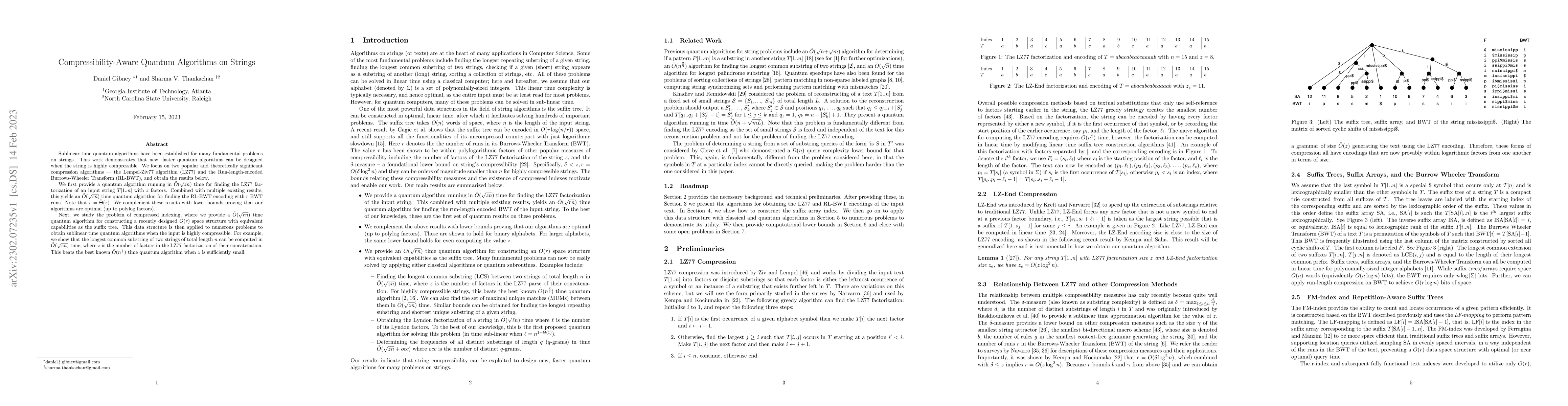 Thumbnail for Compressibility-Aware Quantum Algorithms on Strings
