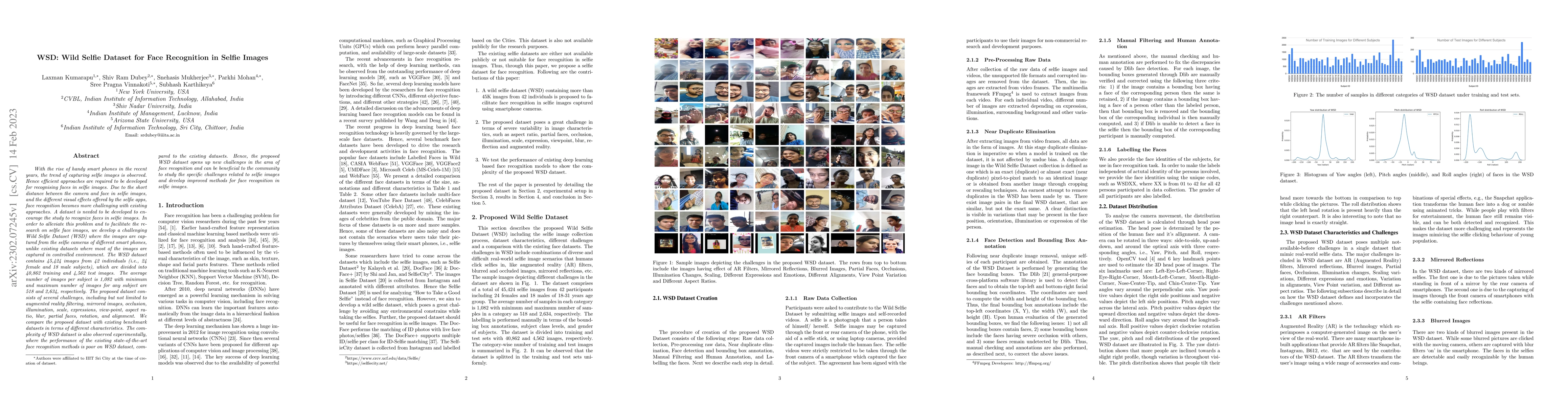 Thumbnail for WSD: Wild Selfie Dataset for Face Recognition in Selfie Images