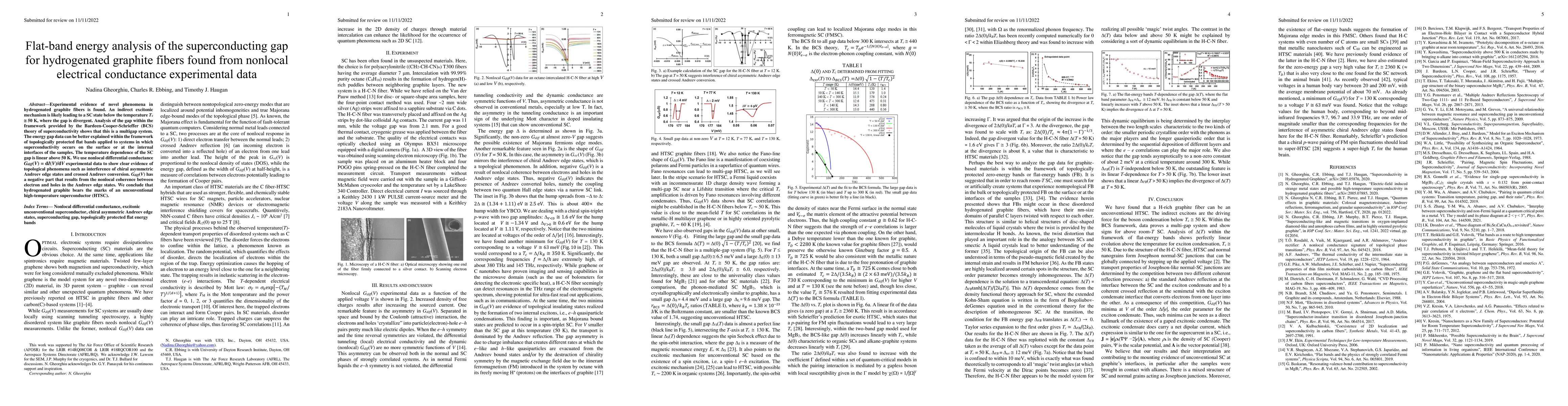 Thumbnail for Flat-band energy analysis of the temperature-dependent superconducting
  gap for hydrogenated graphite fibers found from nonlocal electrical
  conductance experimental data