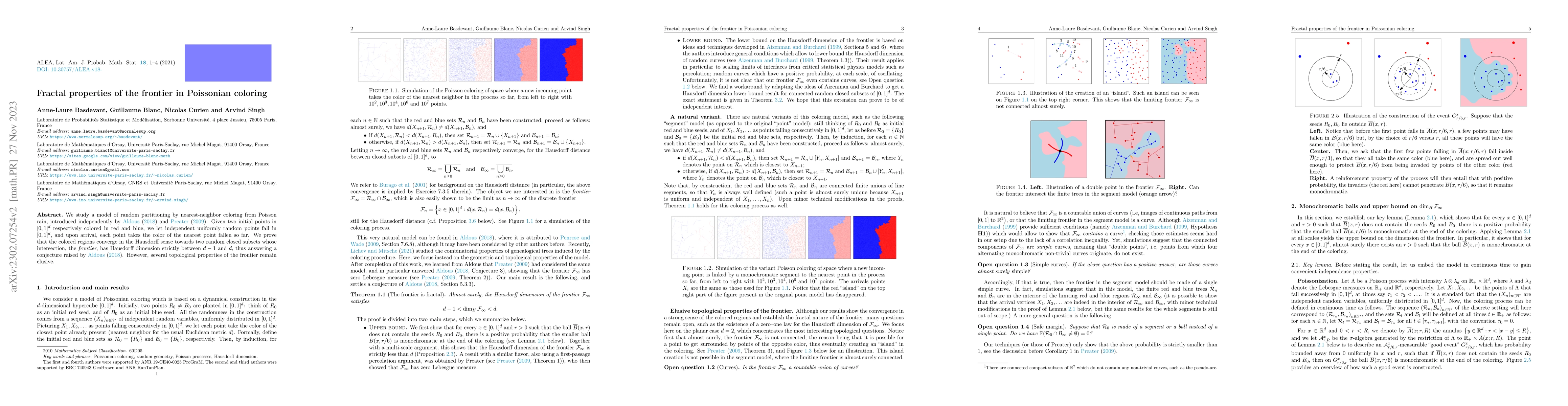 Thumbnail for Fractal properties of the frontier in Poissonian coloring