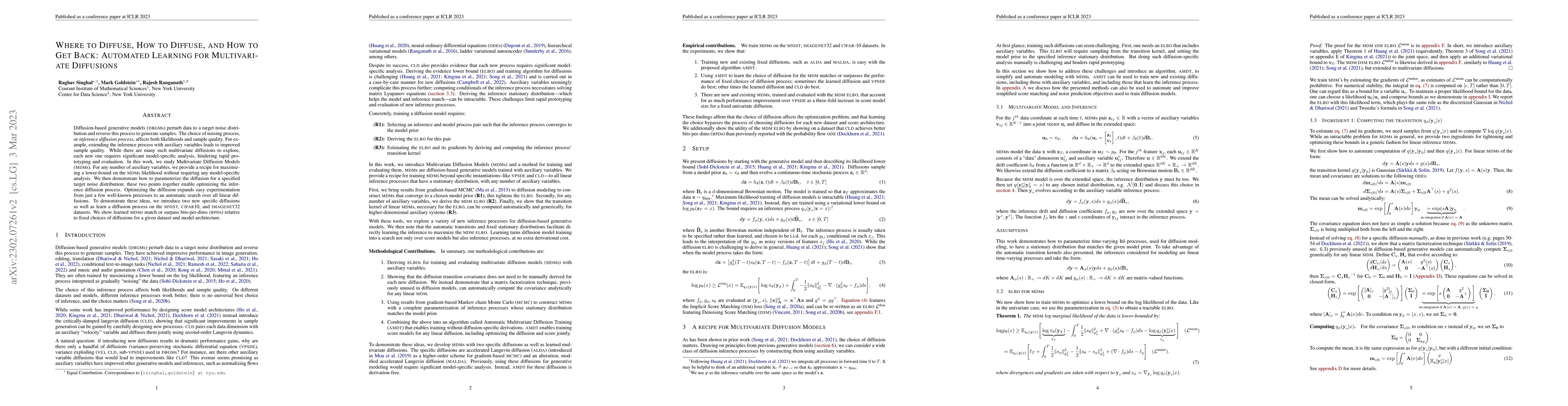 Thumbnail for Where to Diffuse, How to Diffuse, and How to Get Back: Automated
  Learning for Multivariate Diffusions