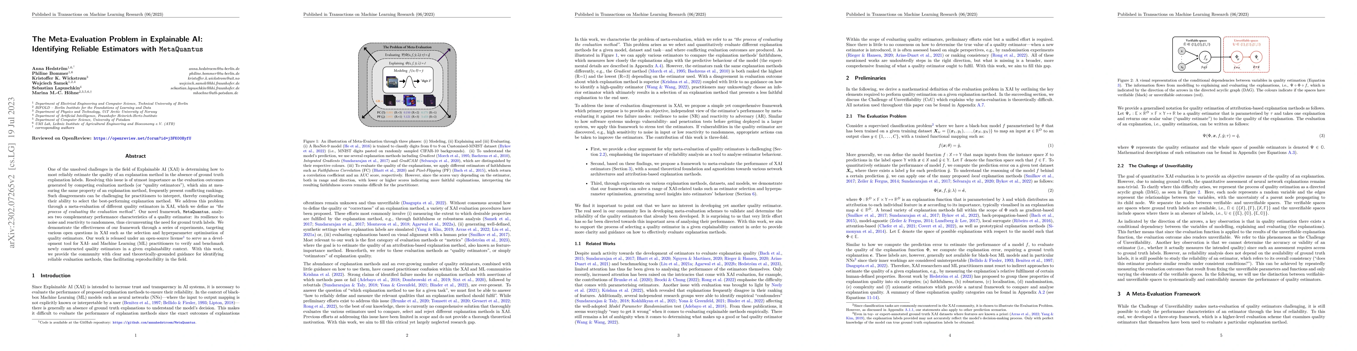 Thumbnail for The Meta-Evaluation Problem in Explainable AI: Identifying Reliable
  Estimators with MetaQuantus