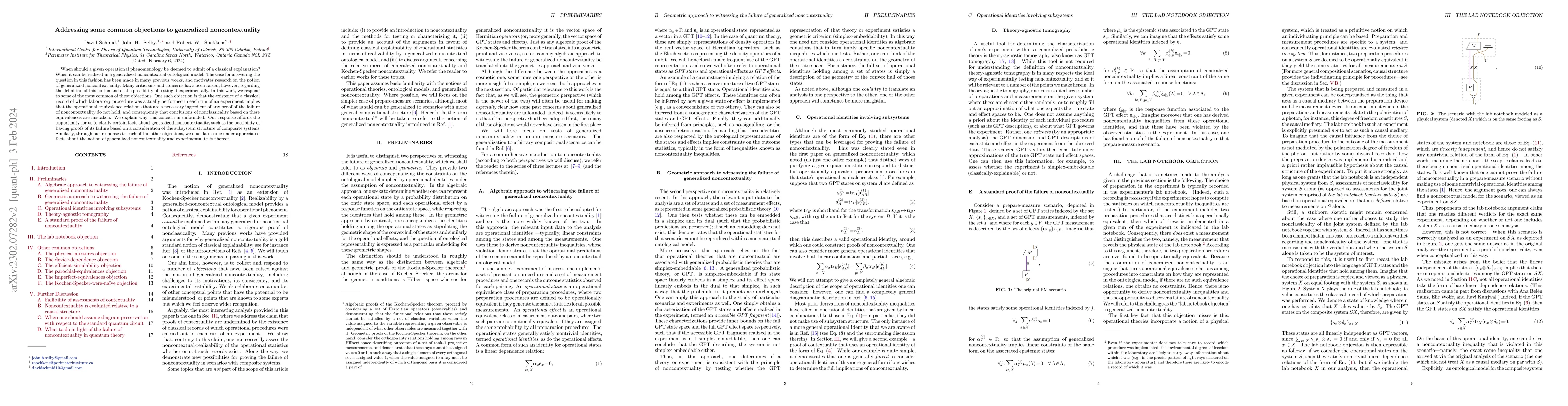 Thumbnail for Addressing some common objections to generalized noncontextuality
