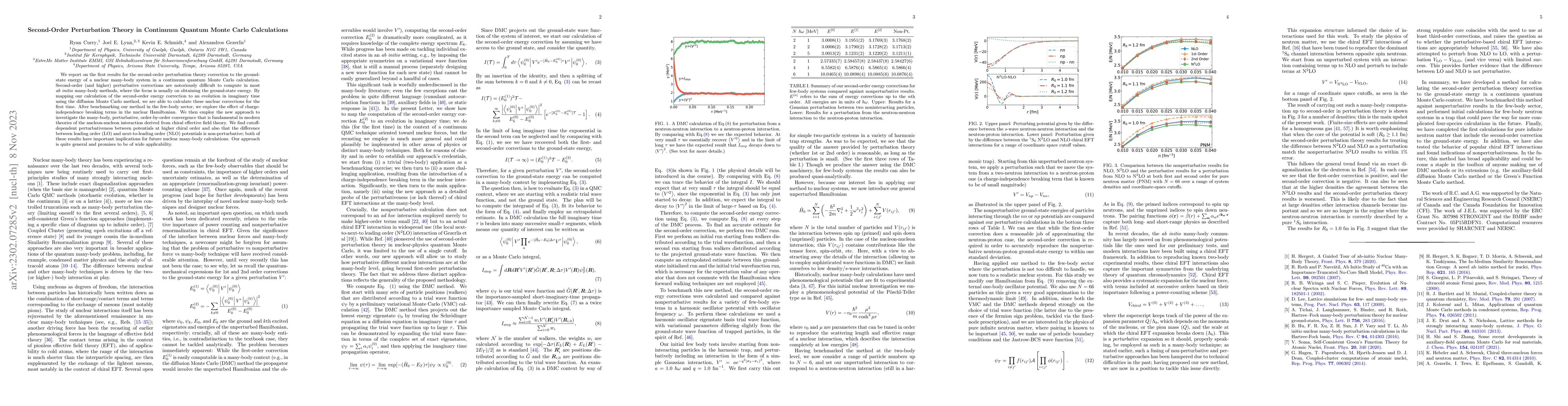 Thumbnail for Second-Order Perturbation Theory in Continuum Quantum Monte Carlo
  Calculations