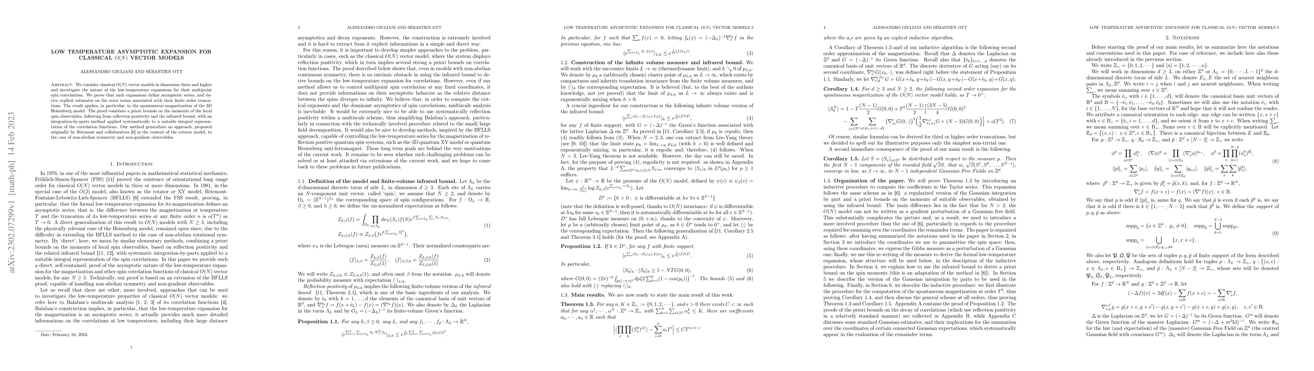 Thumbnail for Low temperature asymptotic expansion for classical $O(N)$ vector models