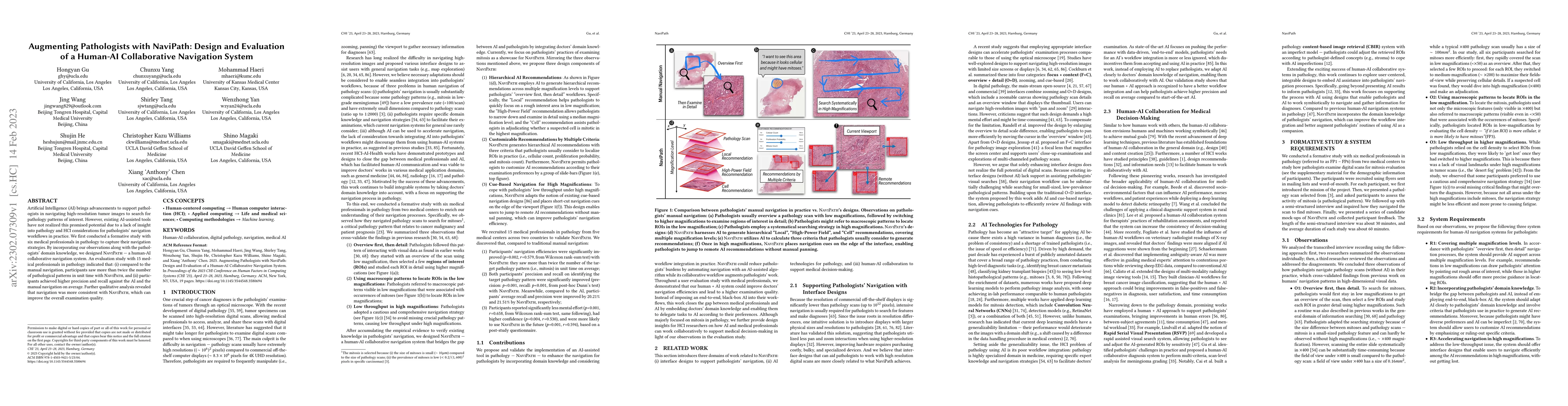 Thumbnail for Augmenting Pathologists with NaviPath: Design and Evaluation of a
  Human-AI Collaborative Navigation System