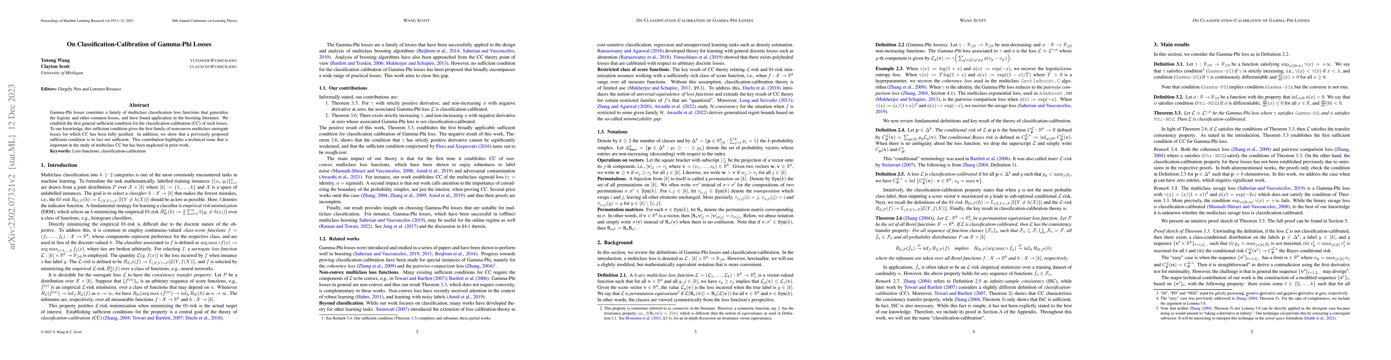 Thumbnail for On Classification-Calibration of Gamma-Phi Losses