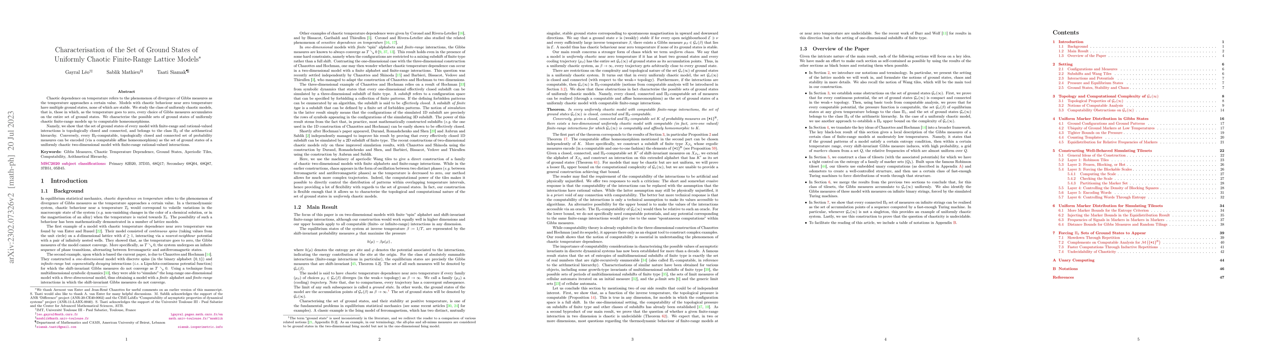 Thumbnail for Characterisation of the Set of Ground States of Uniformly Chaotic
  Finite-Range Lattice Models
