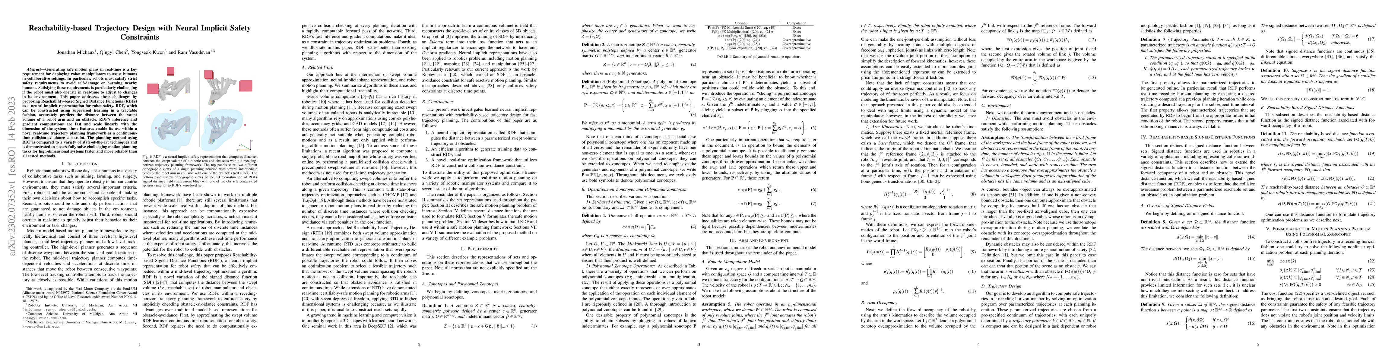 Thumbnail for Reachability-based Trajectory Design with Neural Implicit Safety
  Constraints