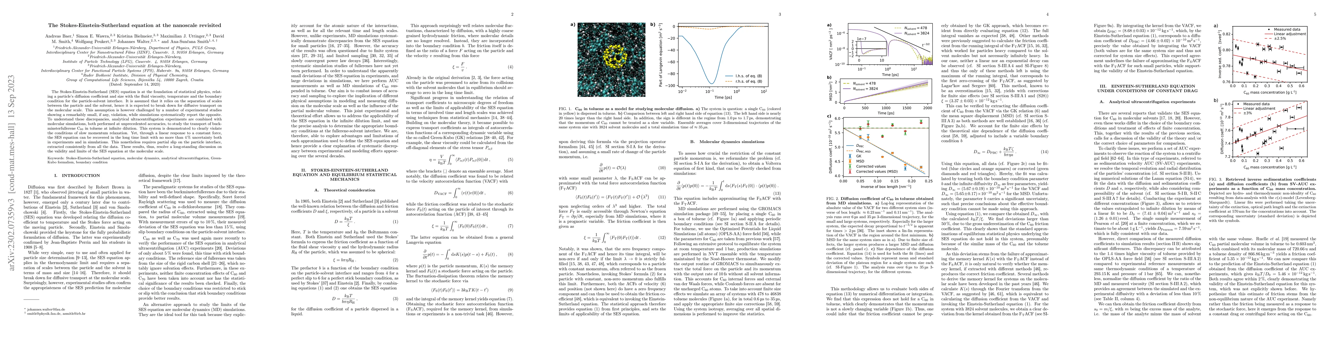 Thumbnail for The Stokes-Einstein-Sutherland equation at the nanoscale revisited