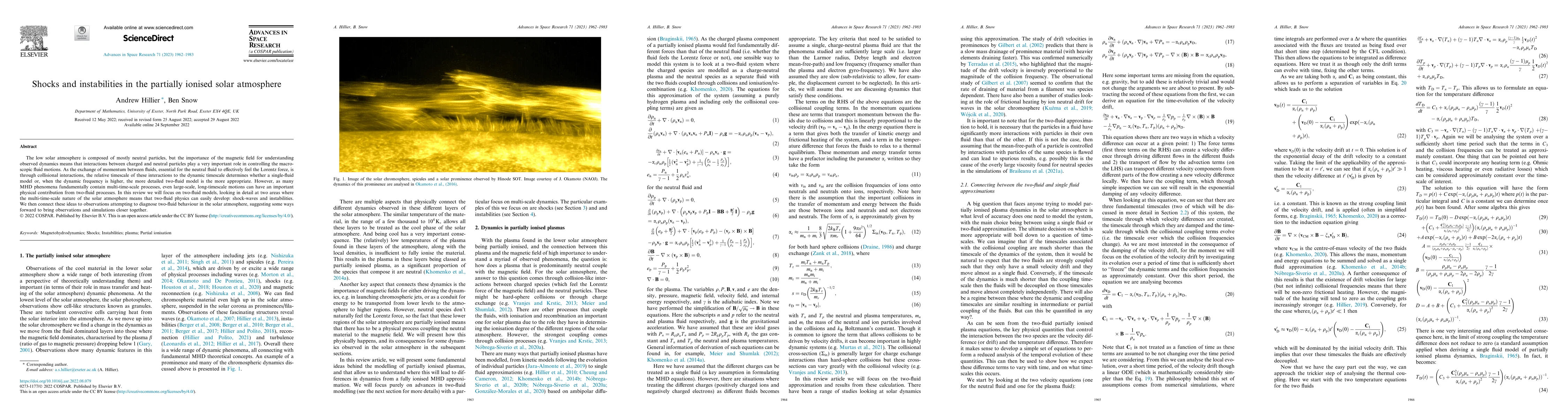 Thumbnail for Shocks and instabilities in the partially ionised solar atmosphere