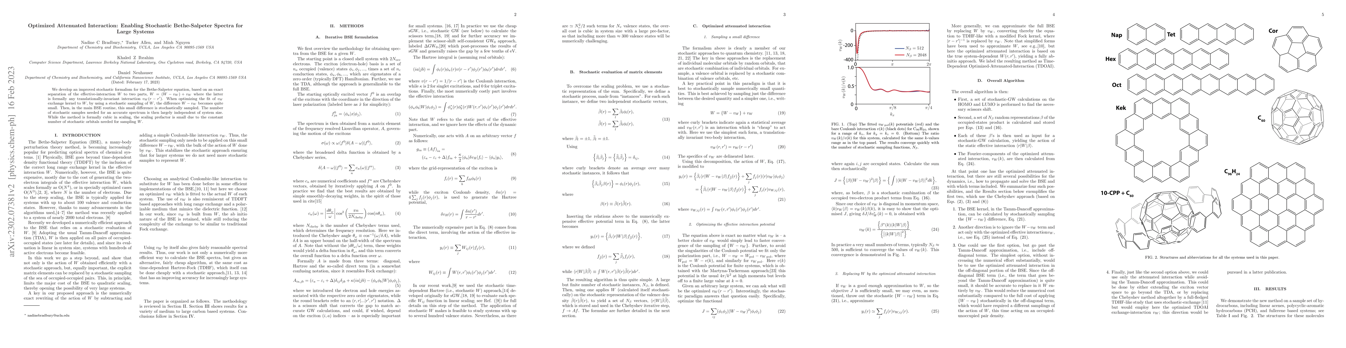 Thumbnail for Optimized Attenuated Interaction: Enabling Stochastic Bethe-Salpeter
  Spectra for Large Systems