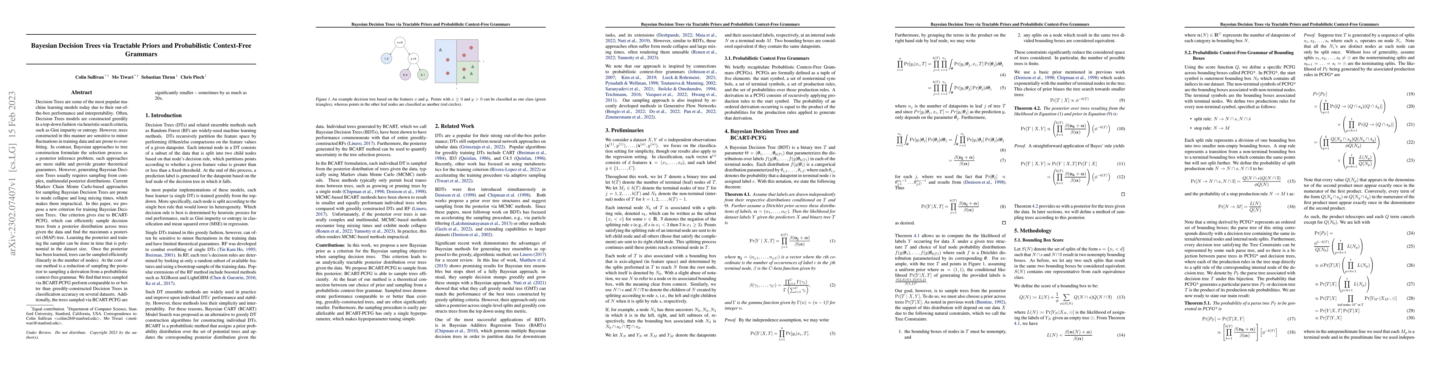 Thumbnail for Bayesian Decision Trees via Tractable Priors and Probabilistic
  Context-Free Grammars