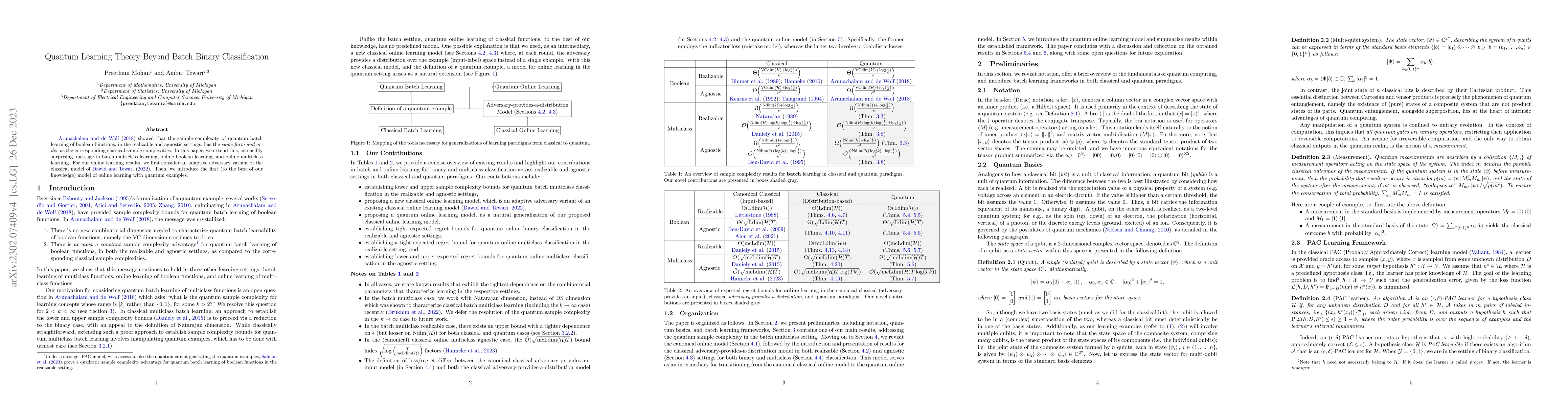 Thumbnail for Quantum Learning Theory Beyond Batch Binary Classification
