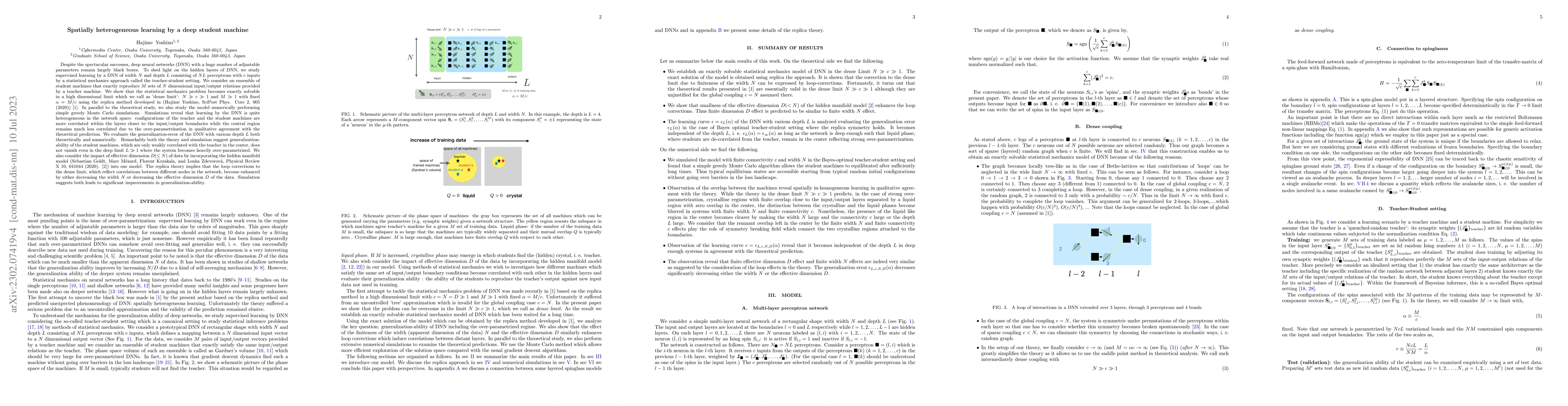 Thumbnail for Spatially heterogeneous learning by a deep student machine