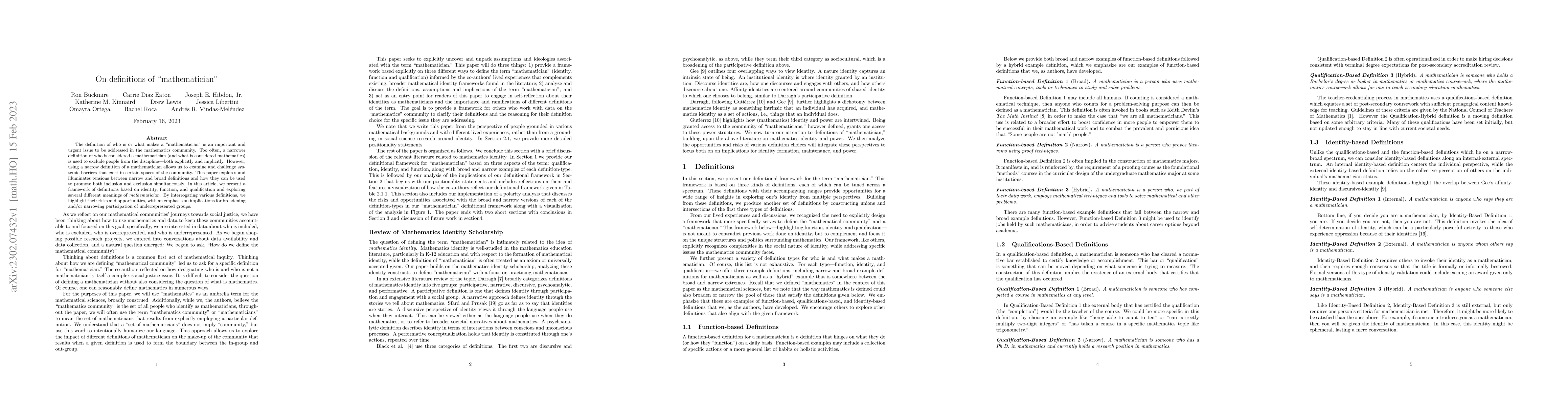 Thumbnail for On definitions of "mathematician"