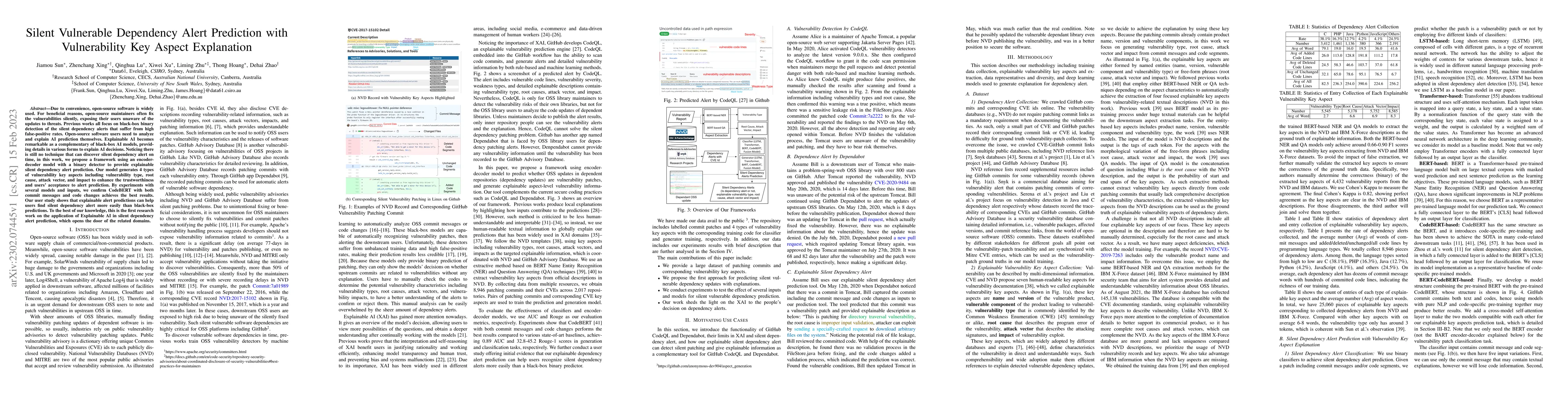 Thumbnail for Silent Vulnerable Dependency Alert Prediction with Vulnerability Key
  Aspect Explanation
