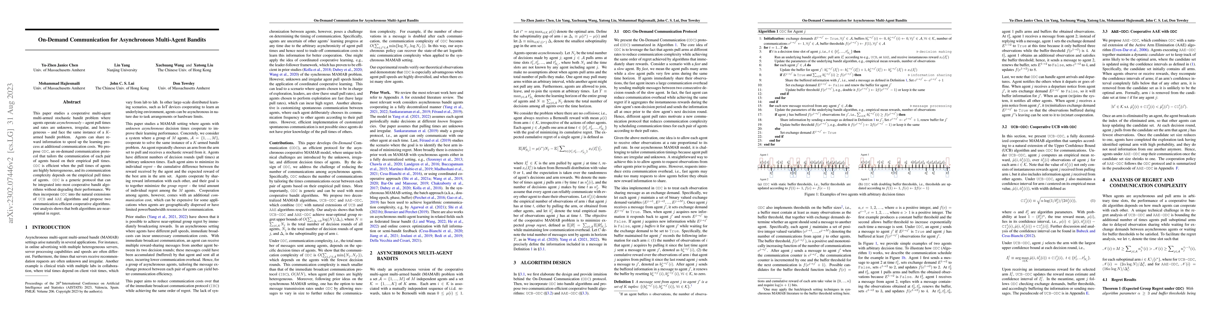 Thumbnail for On-Demand Communication for Asynchronous Multi-Agent Bandits