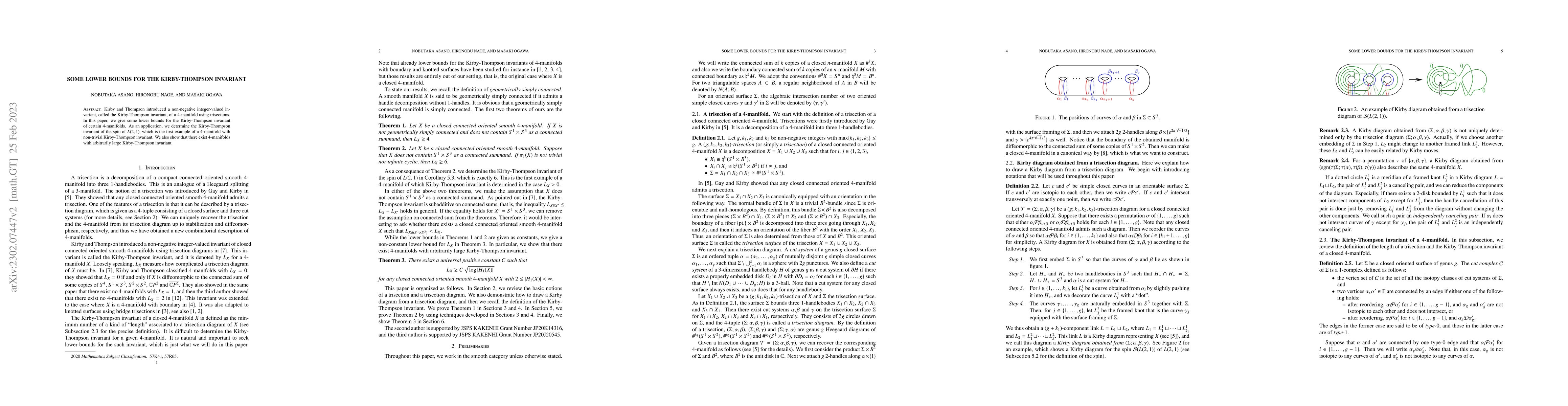 Thumbnail for Some lower bounds for the Kirby-Thompson invariant