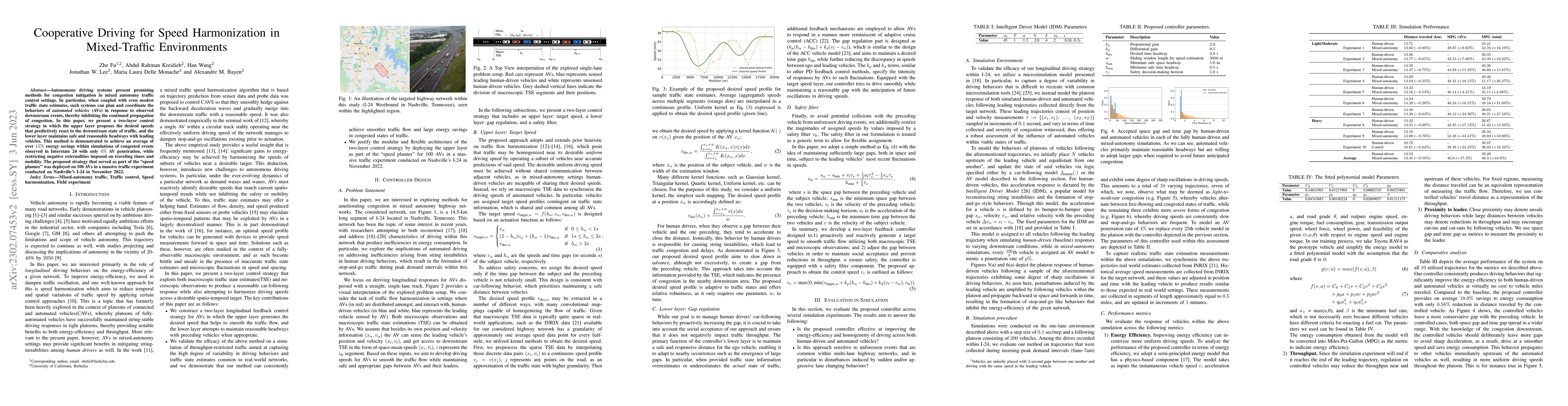 Thumbnail for Cooperative Driving for Speed Harmonization in Mixed-Traffic
  Environments
