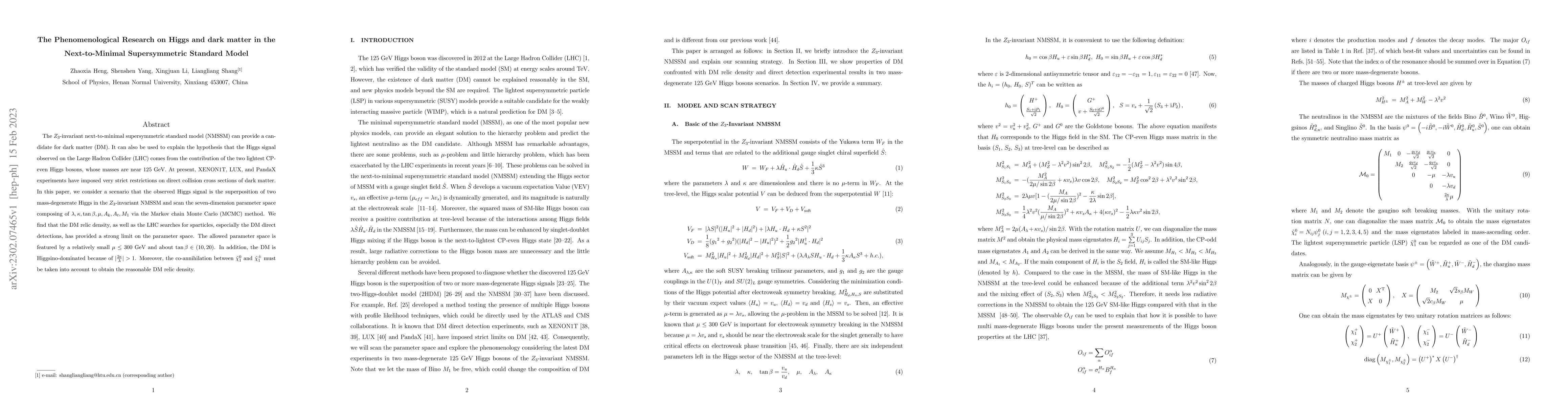 Thumbnail for The Phenomenological Research on Higgs and dark matter in the
  Next-to-Minimal Supersymmetric Standard Model