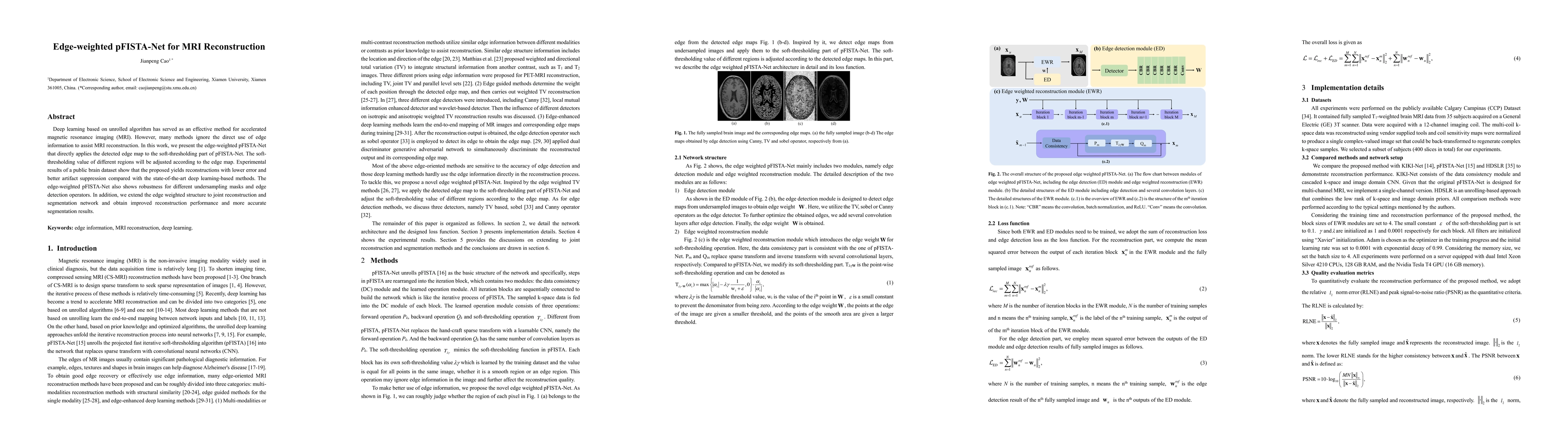 Thumbnail for Edge-weighted pFISTA-Net for MRI Reconstruction