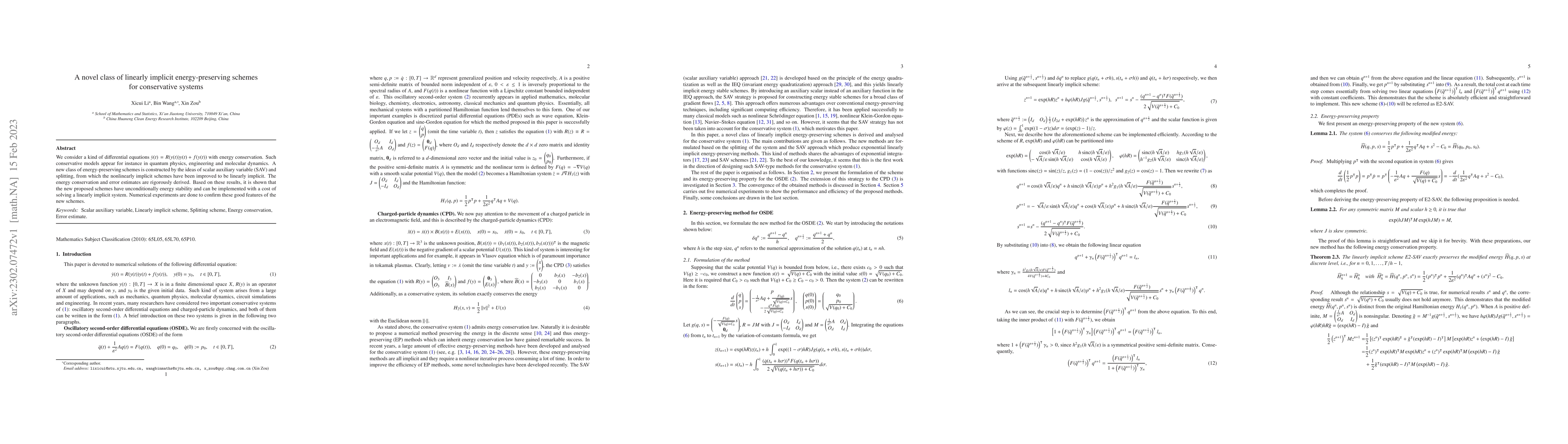 Thumbnail for A novel class of linearly implicit energy-preserving schemes for
  conservative systems