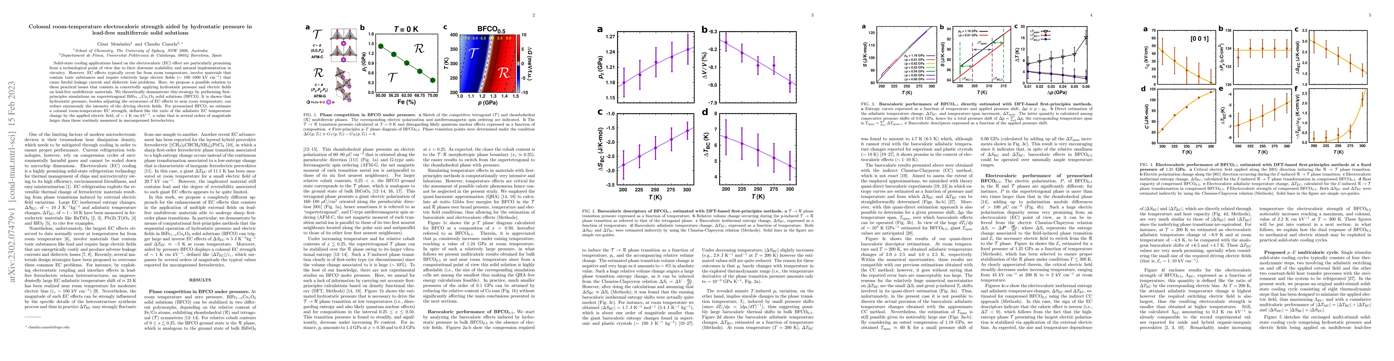 Thumbnail for Colossal room-temperature electrocaloric strength aided by hydrostatic
  pressure in lead-free multiferroic solid solutions