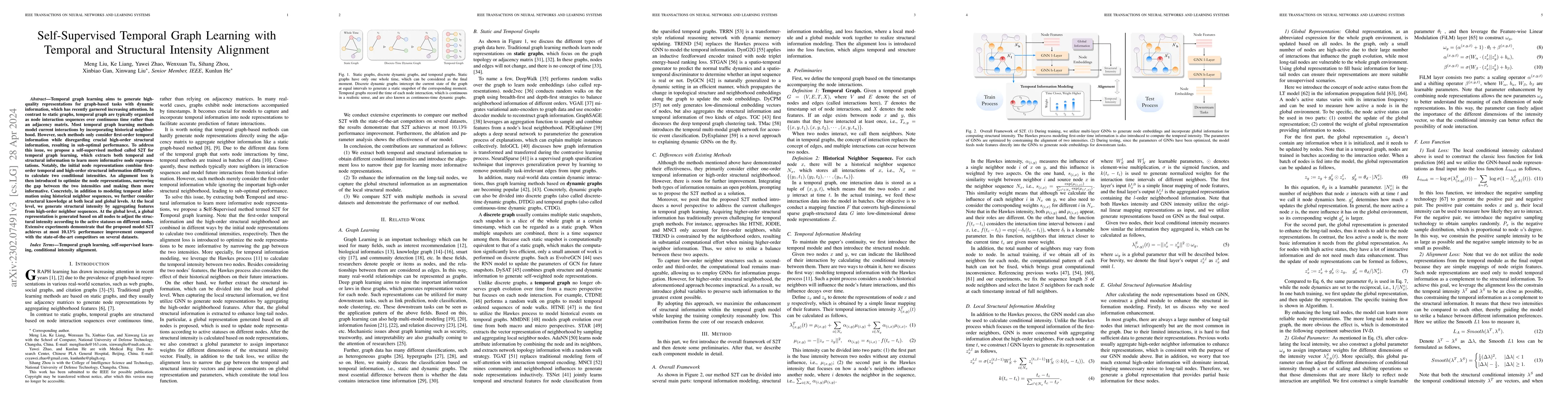 Thumbnail for Self-Supervised Temporal Graph learning with Temporal and Structural
  Intensity Alignment