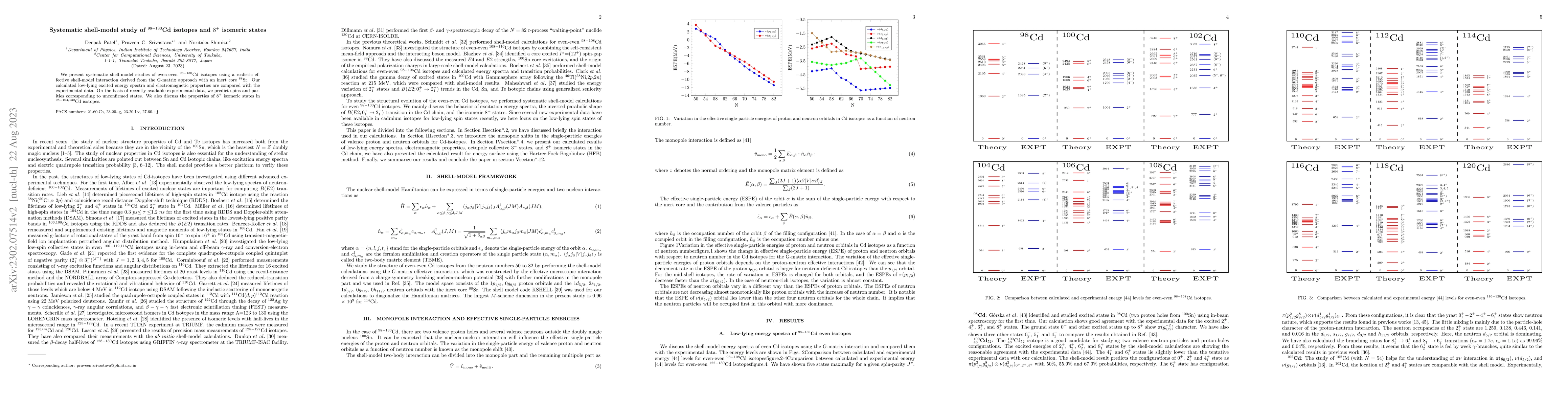 Thumbnail for Systematic shell-model study of $^{98-130}$Cd isotopes and $8^+$
  isomeric states