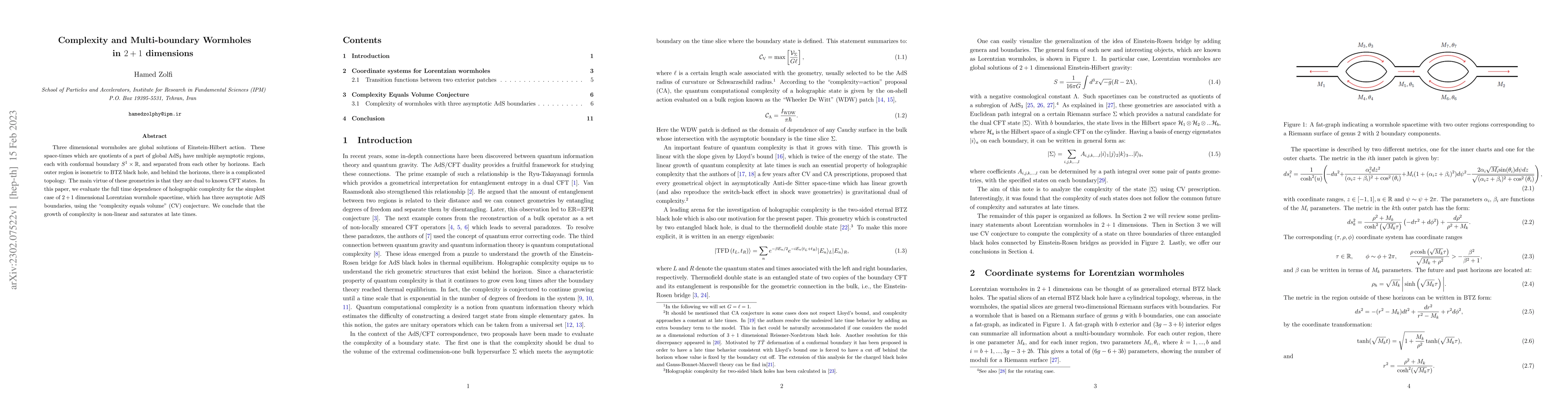 Thumbnail for Complexity and Multi-boundary Wormholes