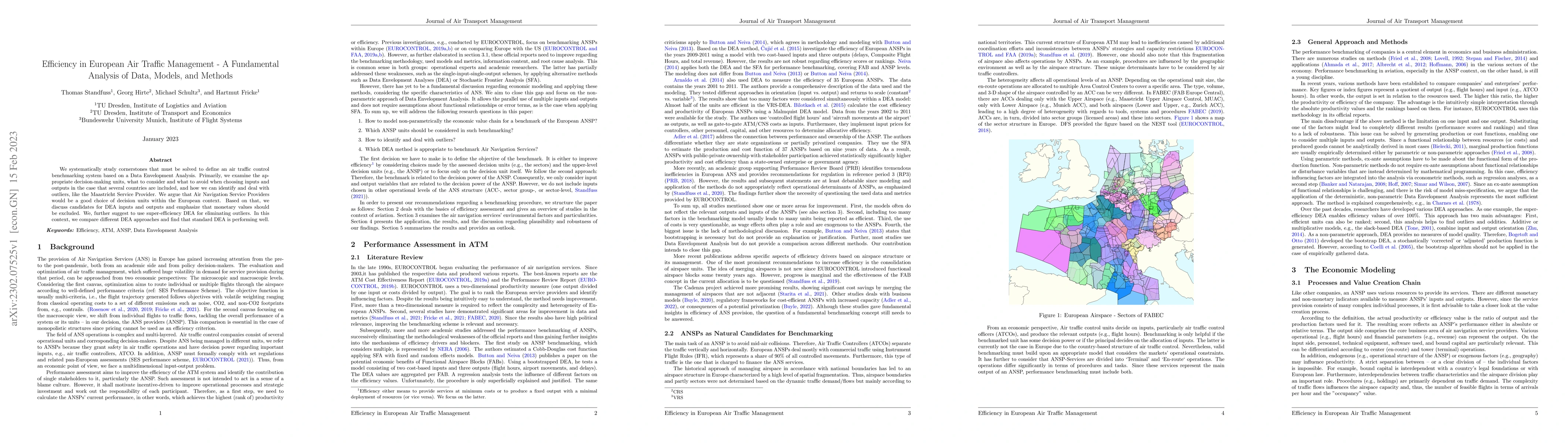 Thumbnail for Efficiency in European Air Traffic Management -- A Fundamental Analysis
  of Data, Models, and Methods