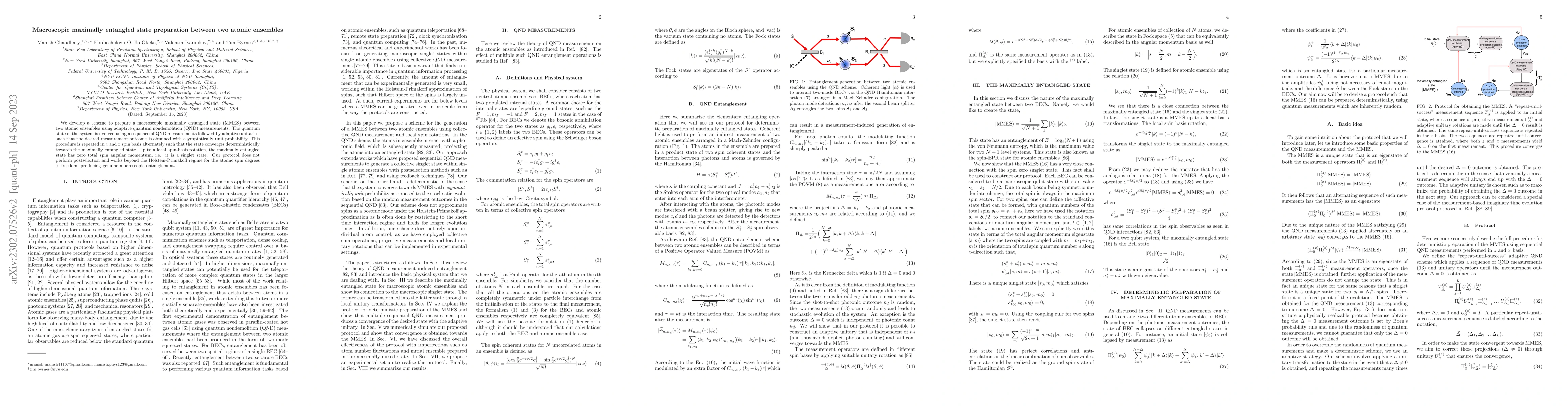 Thumbnail for Macroscopic maximally entangled state preparation between two atomic
  ensembles